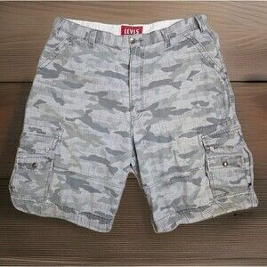 Levi's Squad Cargo Shorts Men’s 49 Gray Camouflage 11" Inseam Classic Style